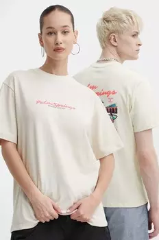 Хлопковая футболка Kaotiko, бежевый