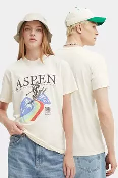 Хлопковая футболка Kaotiko, бежевый