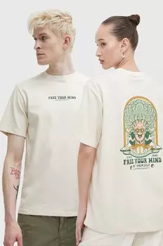 Хлопковая футболка Kaotiko, бежевый