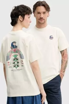 Хлопковая футболка Kaotiko, бежевый