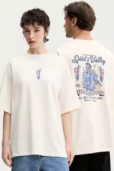 Хлопковая футболка Kaotiko, бежевый