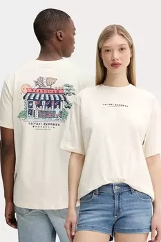 Хлопковая футболка Kaotiko, бежевый