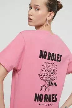 Хлопковая футболка Kaotiko, розовый