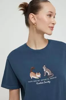 Хлопковая футболка Kaotiko, темно-синий