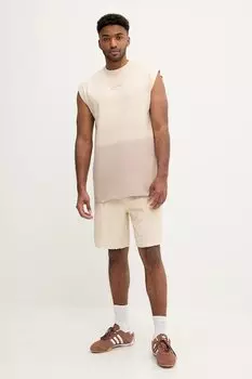 Хлопковая футболка Karl Kani, бежевый