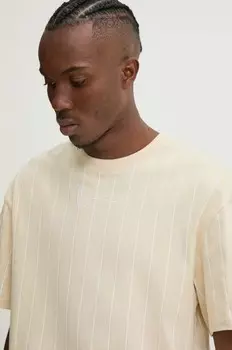 Хлопковая футболка Karl Kani, бежевый