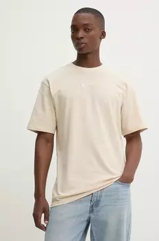 Хлопковая футболка Karl Kani, бежевый