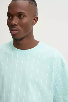 Хлопковая футболка Karl Kani, бирюзовый