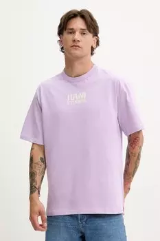 Хлопковая футболка Karl Kani, фиолетовый