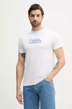 Хлопковая футболка Karl Lagerfeld, белый