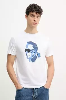 Хлопковая футболка Karl Lagerfeld, белый