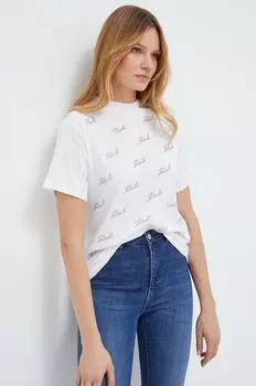 Хлопковая футболка Karl Lagerfeld, белый