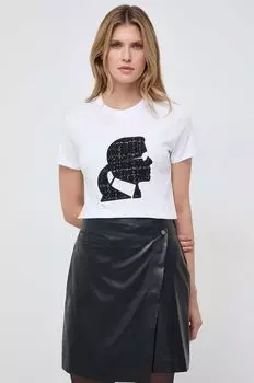 Хлопковая футболка Karl Lagerfeld, белый