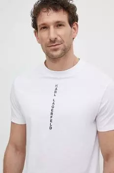 Хлопковая футболка Karl Lagerfeld, белый