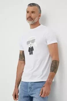 Хлопковая футболка Karl Lagerfeld, белый