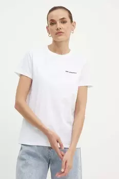 Хлопковая футболка Karl Lagerfeld, белый