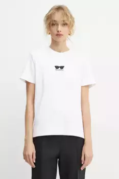 Хлопковая футболка Karl Lagerfeld, белый