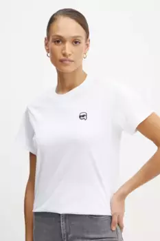 Хлопковая футболка Karl Lagerfeld, белый