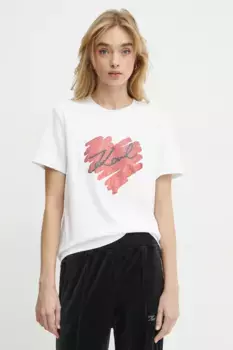 Хлопковая футболка Karl Lagerfeld, белый