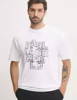 Хлопковая футболка Karl Lagerfeld, белый