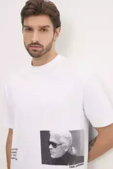 Хлопковая футболка Karl Lagerfeld, белый