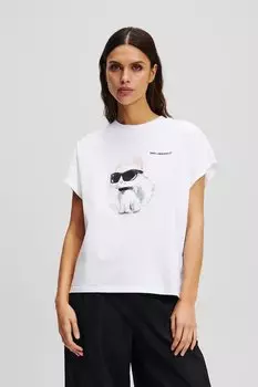 Хлопковая футболка Karl Lagerfeld, белый