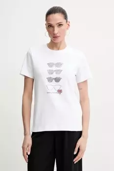 Хлопковая футболка Karl Lagerfeld, белый