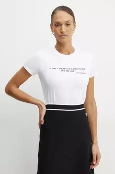 Хлопковая футболка Karl Lagerfeld, белый