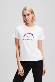 Хлопковая футболка Karl Lagerfeld, белый