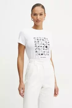 Хлопковая футболка Karl Lagerfeld, белый