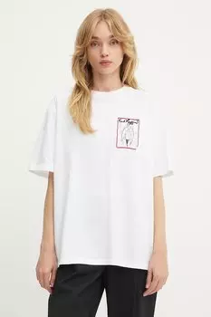 Хлопковая футболка Karl Lagerfeld, белый