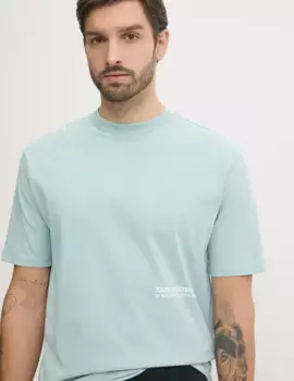 Хлопковая футболка Karl Lagerfeld, бирюзовый