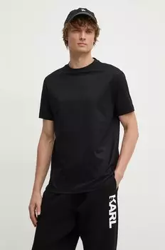 Хлопковая футболка Karl Lagerfeld, черный