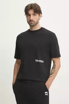 Хлопковая футболка Karl Lagerfeld, черный