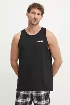 Хлопковая футболка Karl Lagerfeld, черный