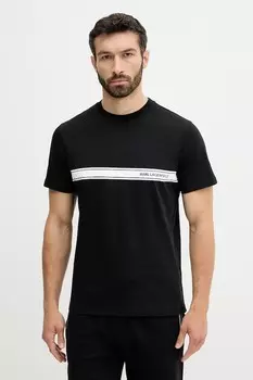 Хлопковая футболка Karl Lagerfeld, черный