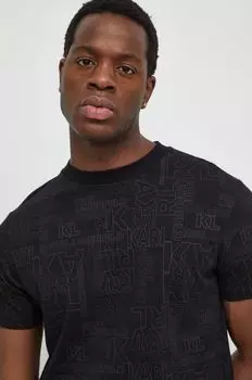 Хлопковая футболка Karl Lagerfeld, черный