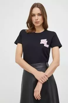 Хлопковая футболка Karl Lagerfeld, черный