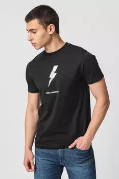 Хлопковая футболка Karl Lagerfeld, черный