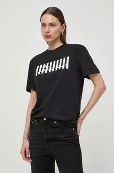 Хлопковая футболка Karl Lagerfeld, черный