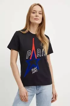 Хлопковая футболка Karl Lagerfeld, черный