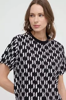 Хлопковая футболка Karl Lagerfeld, черный