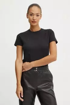 Хлопковая футболка Karl Lagerfeld, черный