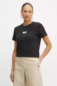 Хлопковая футболка Karl Lagerfeld, черный