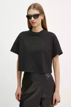 Хлопковая футболка Karl Lagerfeld, черный