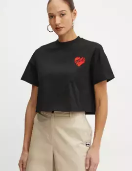 Хлопковая футболка Karl Lagerfeld, черный