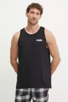 Хлопковая футболка Karl Lagerfeld, черный