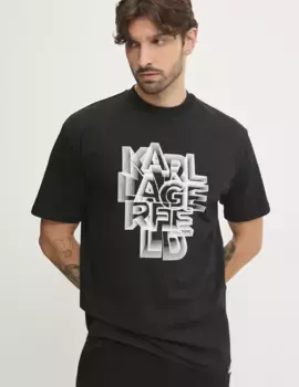 Хлопковая футболка Karl Lagerfeld, черный
