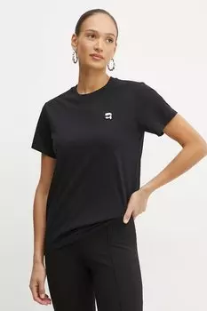 Хлопковая футболка Karl Lagerfeld, черный