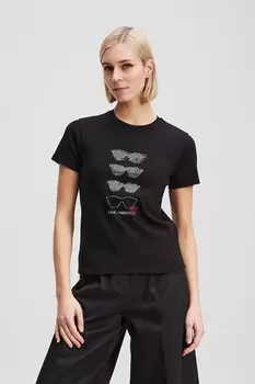 Хлопковая футболка Karl Lagerfeld, черный